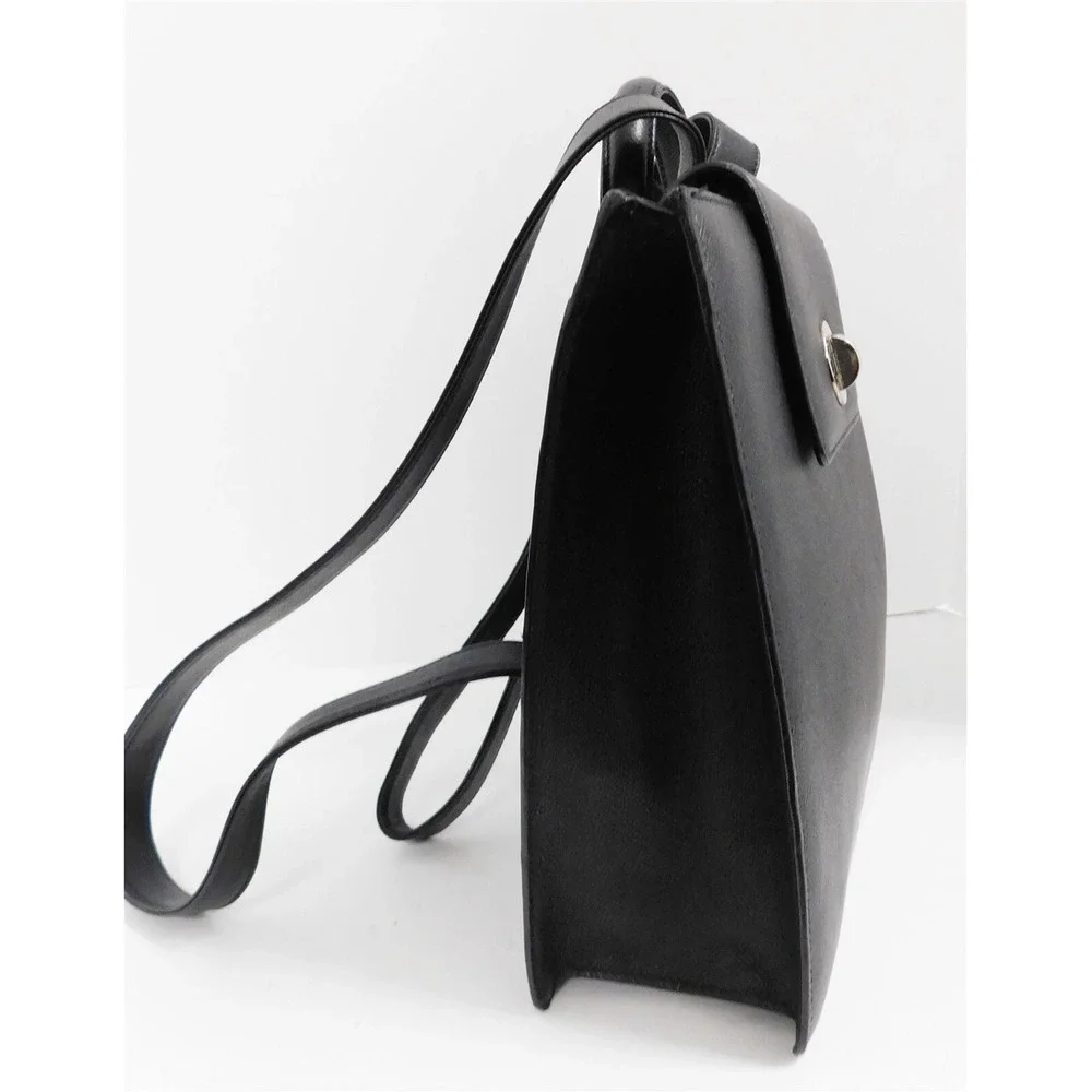Bvlgari Black Textured Leather‎ Backpack Bag Italy